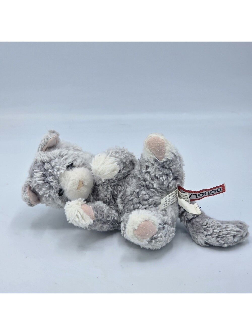 Adorable Douglas Gray Kitty Laying on Back, Douglas Plush (4 inch)
